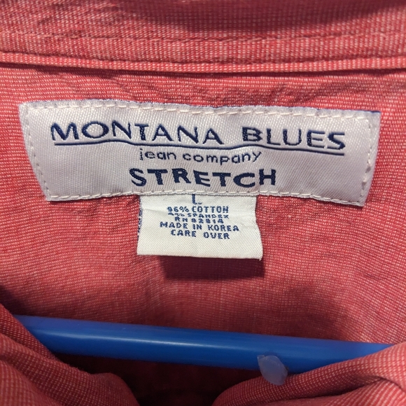 Montana blues button down, size Large, light pink - Picture 2 of 3